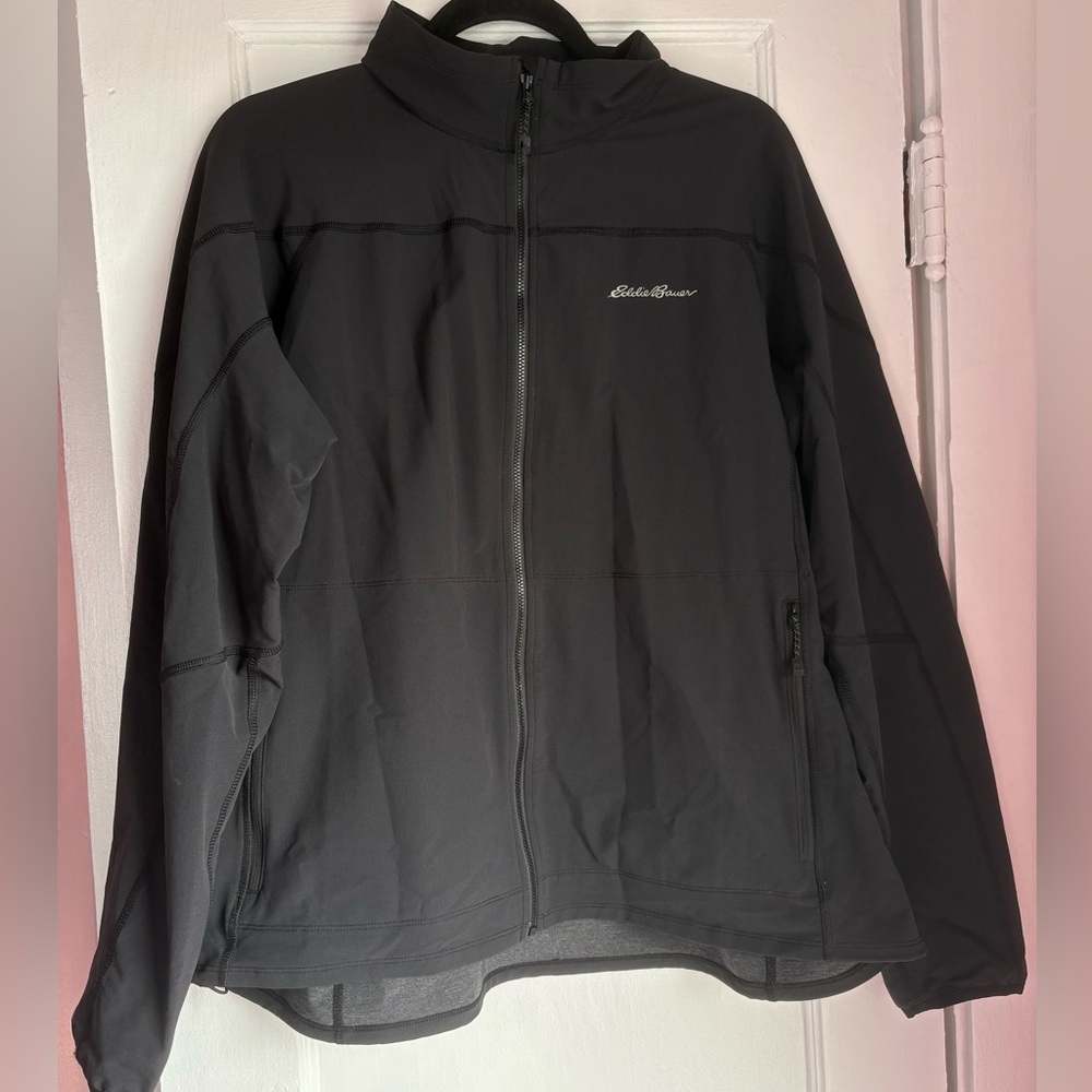 Eddie Bauer Black Softshell Zip Jacket Lightweight Activewear Women’s 2XL
